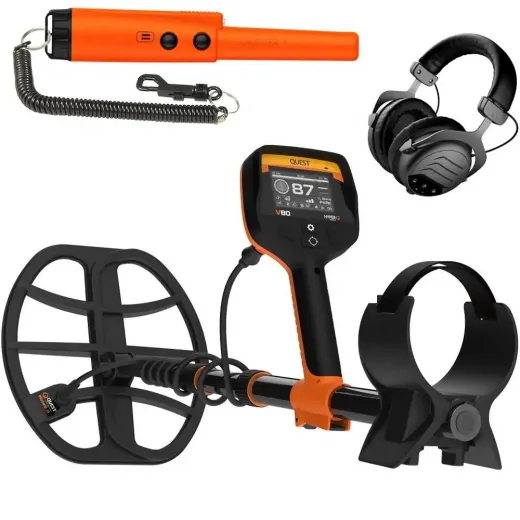 Quest V80 Metalldetektor + gratis XPointer Orange Pinpointer
